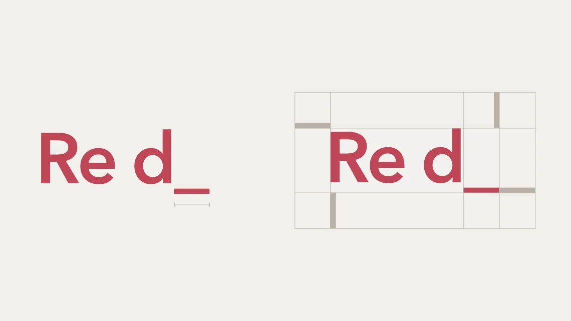 Constructie van het logo Re d_