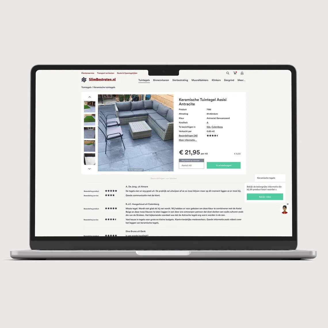 Productdetailpagina van SlimBestraten.nl